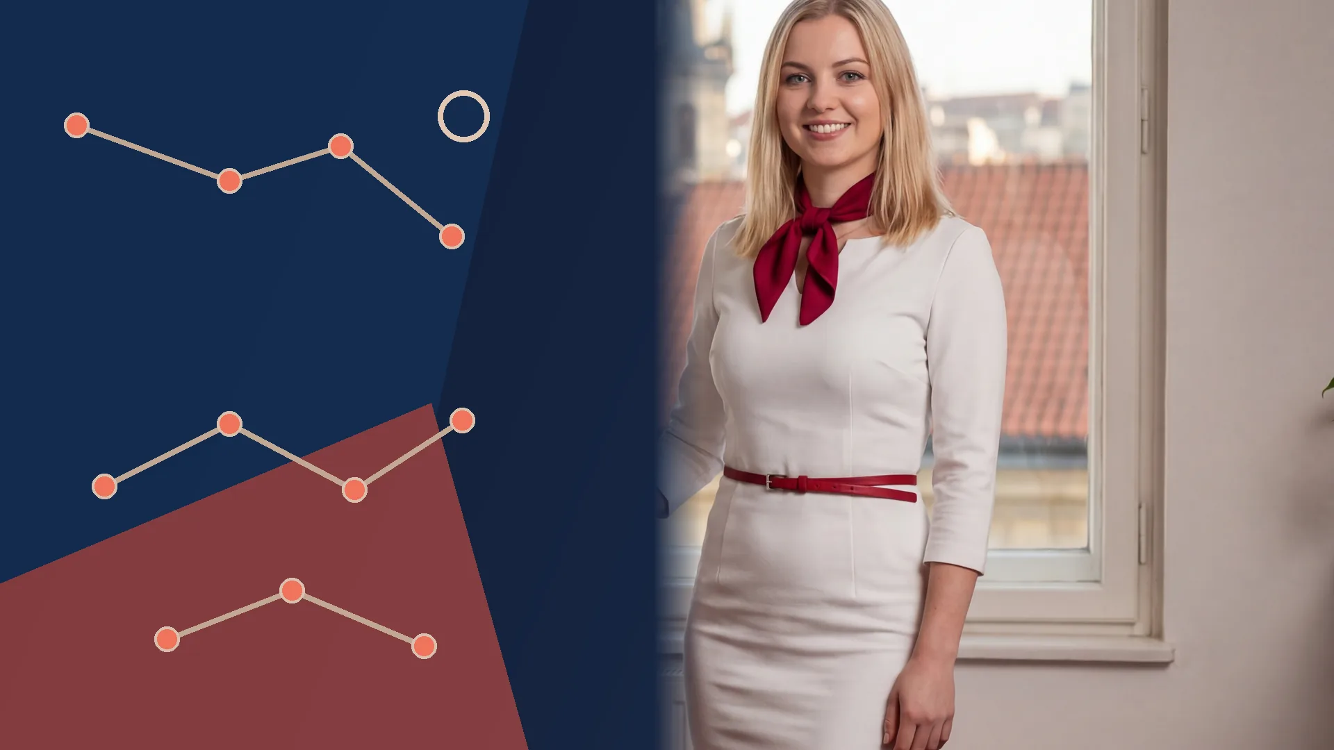 Karolína Dvořáková u abstraktních cest a uzlů pro kontrolu čerstvosti indexace; bez textu, čísel, značek a rozhraní.