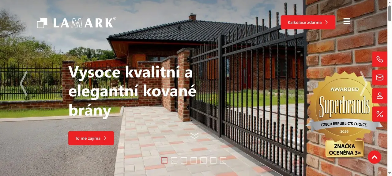 Náhled hlavní strany webu Lamark